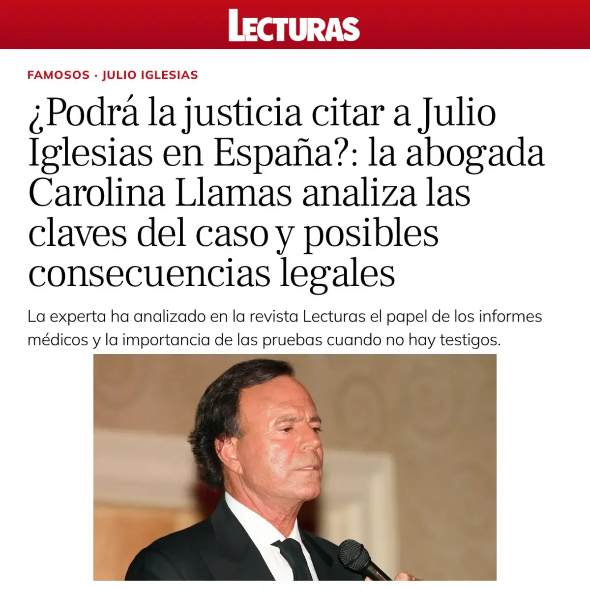 ¿Podrá la justicia citar a Julio Iglesias?
